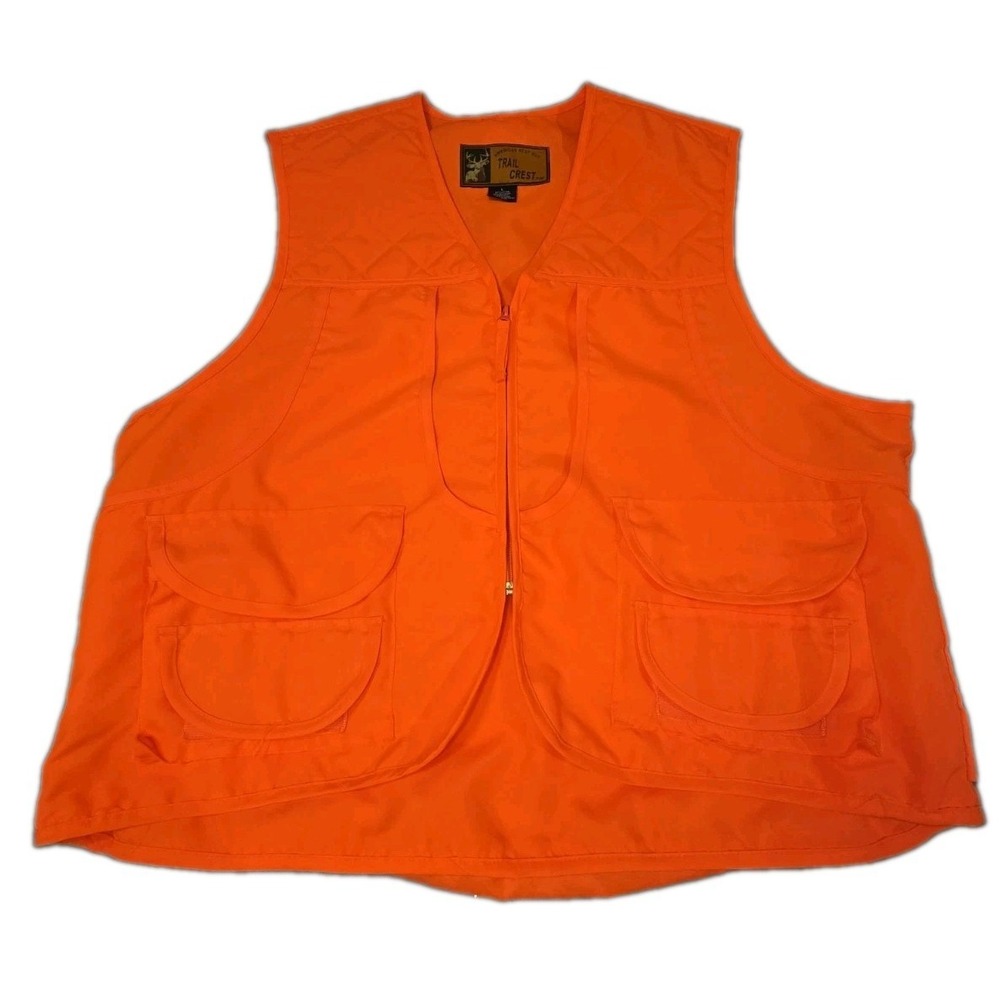 Trail Crest Hunting Vest Men's Sz L Blaze Orange High-Visibility Deluxe Safety